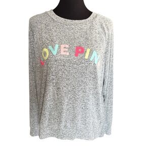 Victoria's Secret PINK "Love Pink" Soft Viscose Long Sleeve Shirt, Size Medium